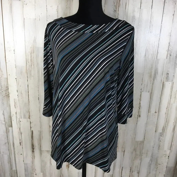 Liz Lange Maternity Striped Blouse Top Tee Career - Picture 4 of 5